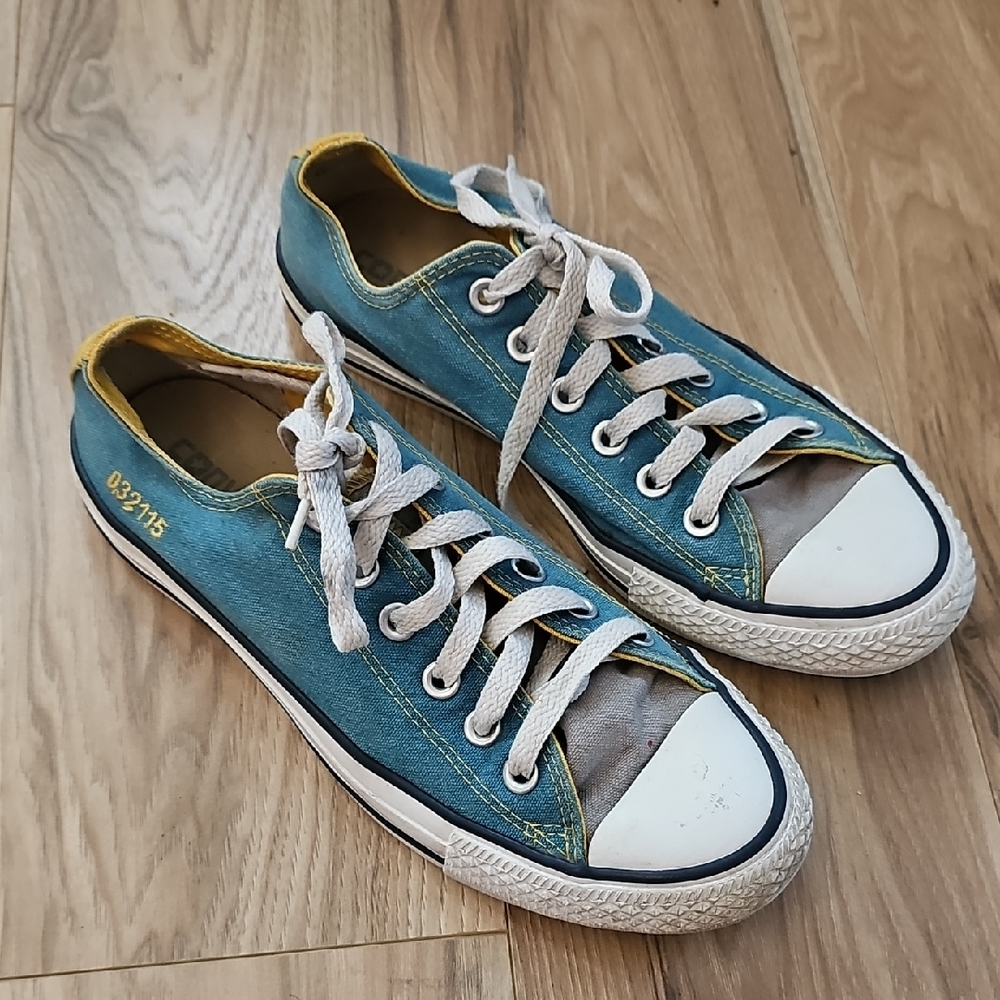 Converse Blue Sneakers with Yellow Trim